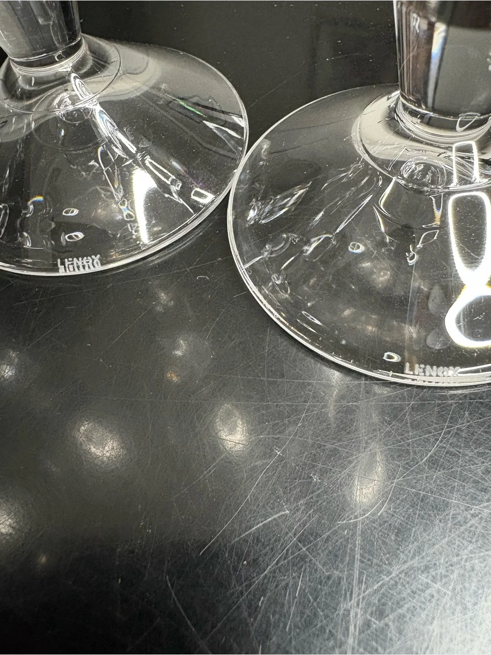 Lenox champagne flutes “Carat” pattern